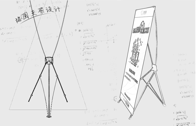 鹰牌加强型X展架工艺图